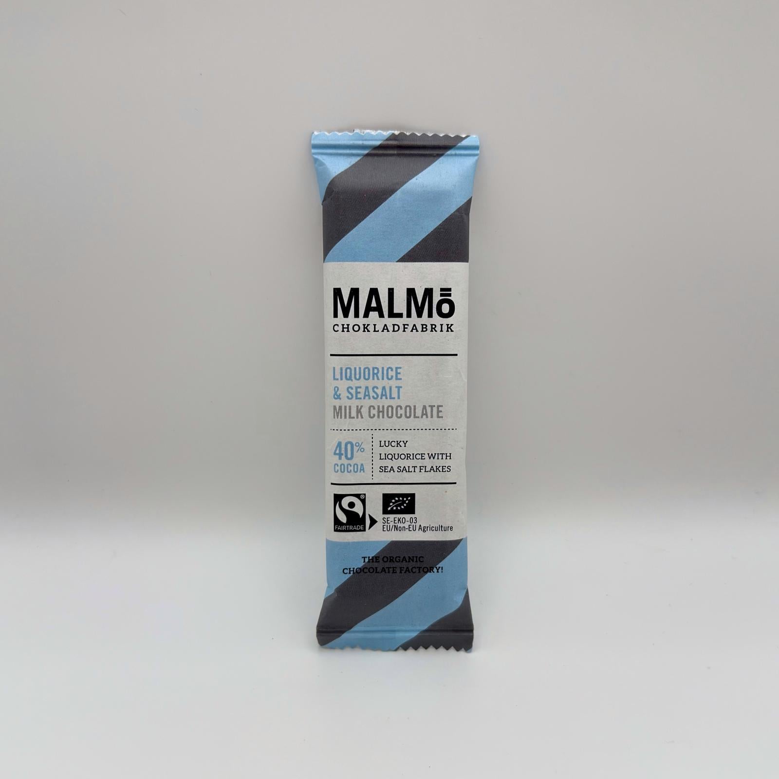 Malmö Chokladfabrik - Licorice & Sea Salt Milk Chocolate 40% 25g