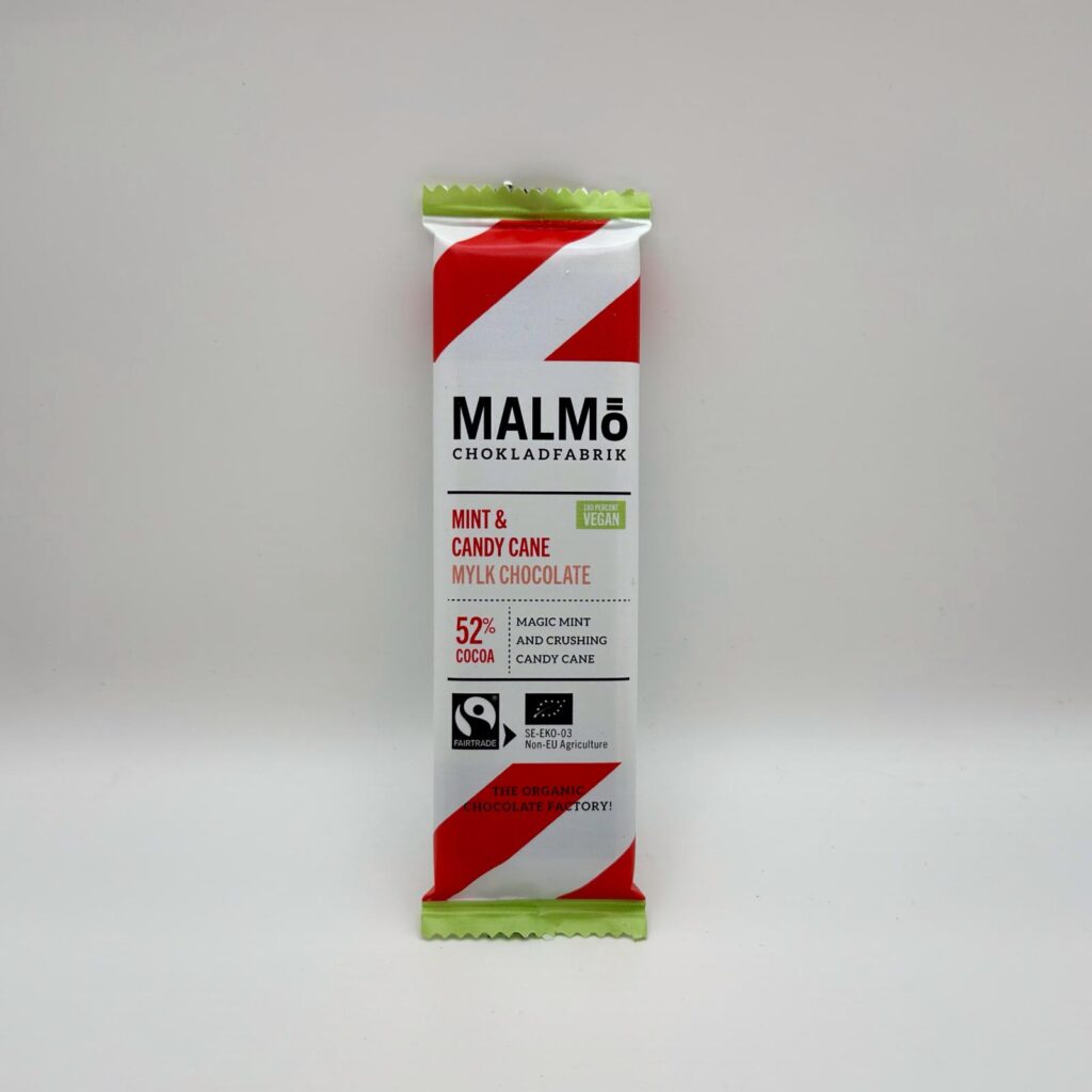 Malmö Chokladfabrik - Mint & Candy Cane Milk Chocolate 52% 25g