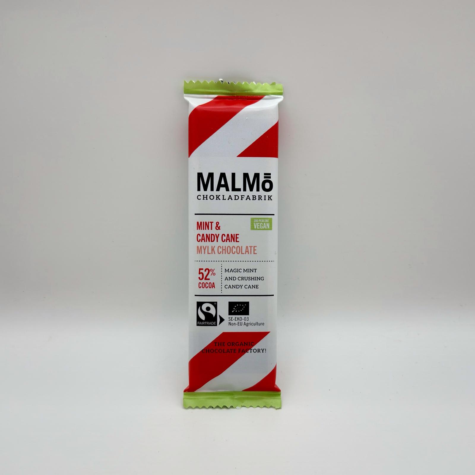 Malmö Chokladfabrik - Mint & Candy Cane Milk Chocolate 52% 25g