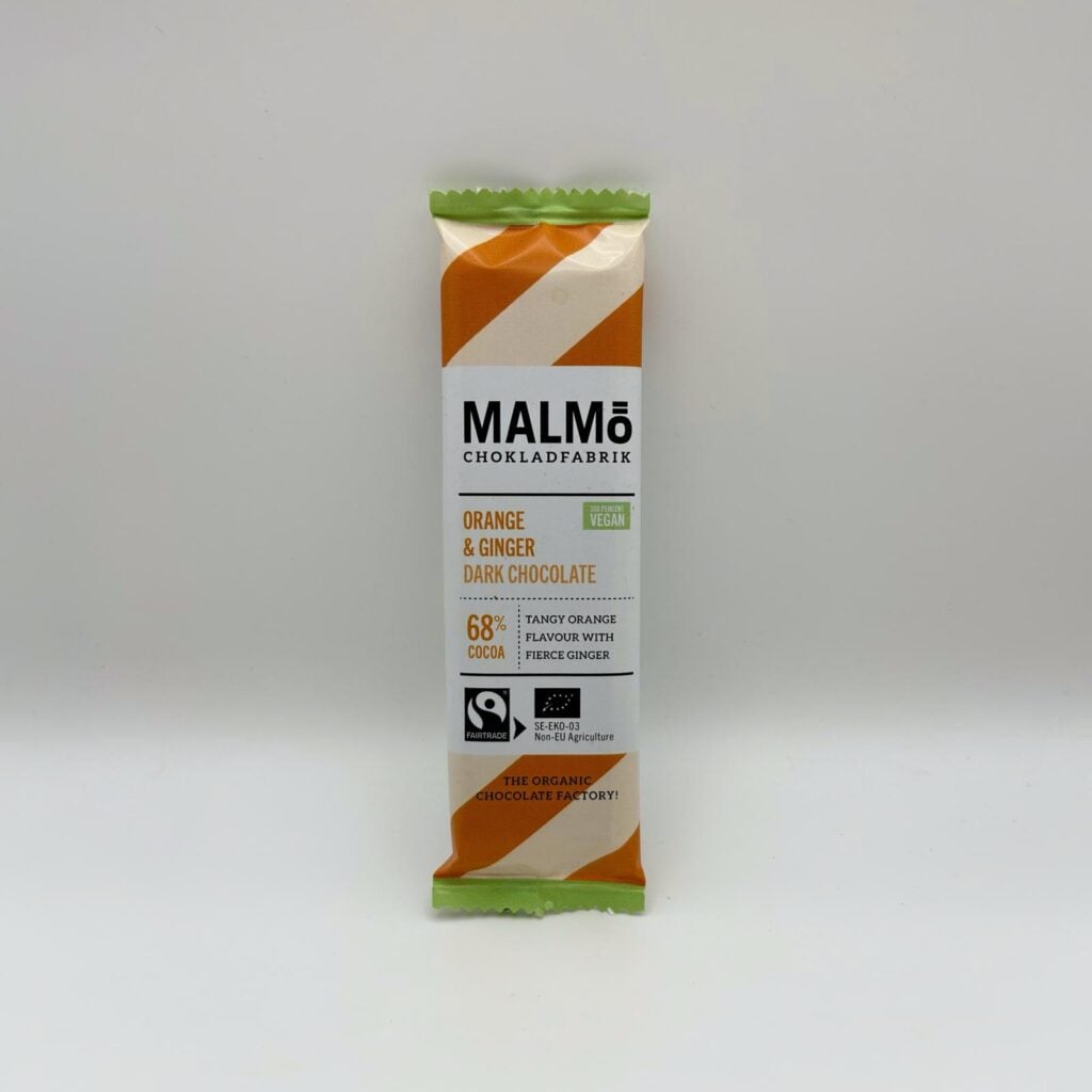 Malmö Chokladfabrik - Orange & Ginger Dark Chocolate 68% Cacao 25g