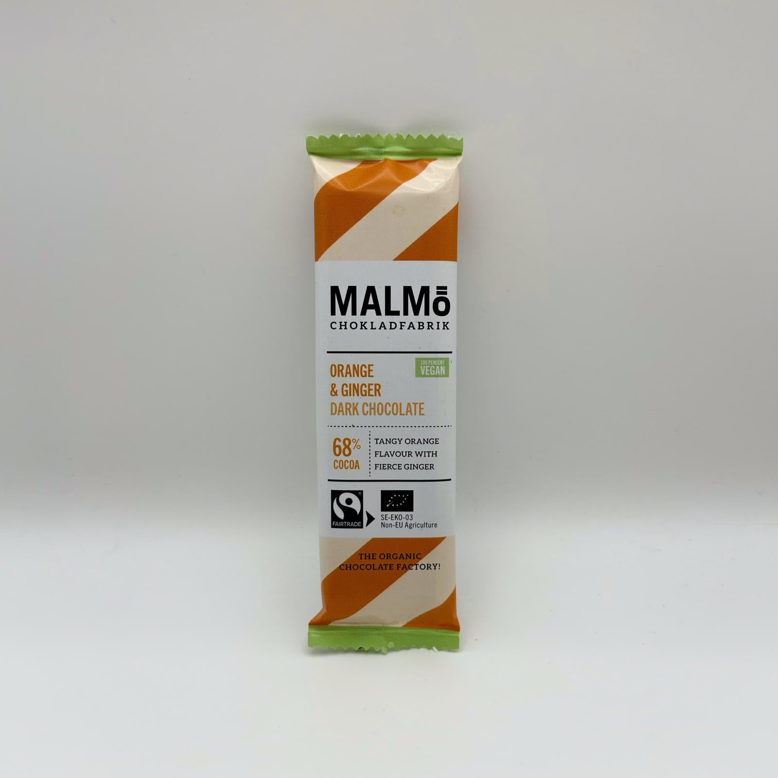 Malmö Chokladfabrik - Orange & Ginger Dark Chocolate 68% Cacao 25g