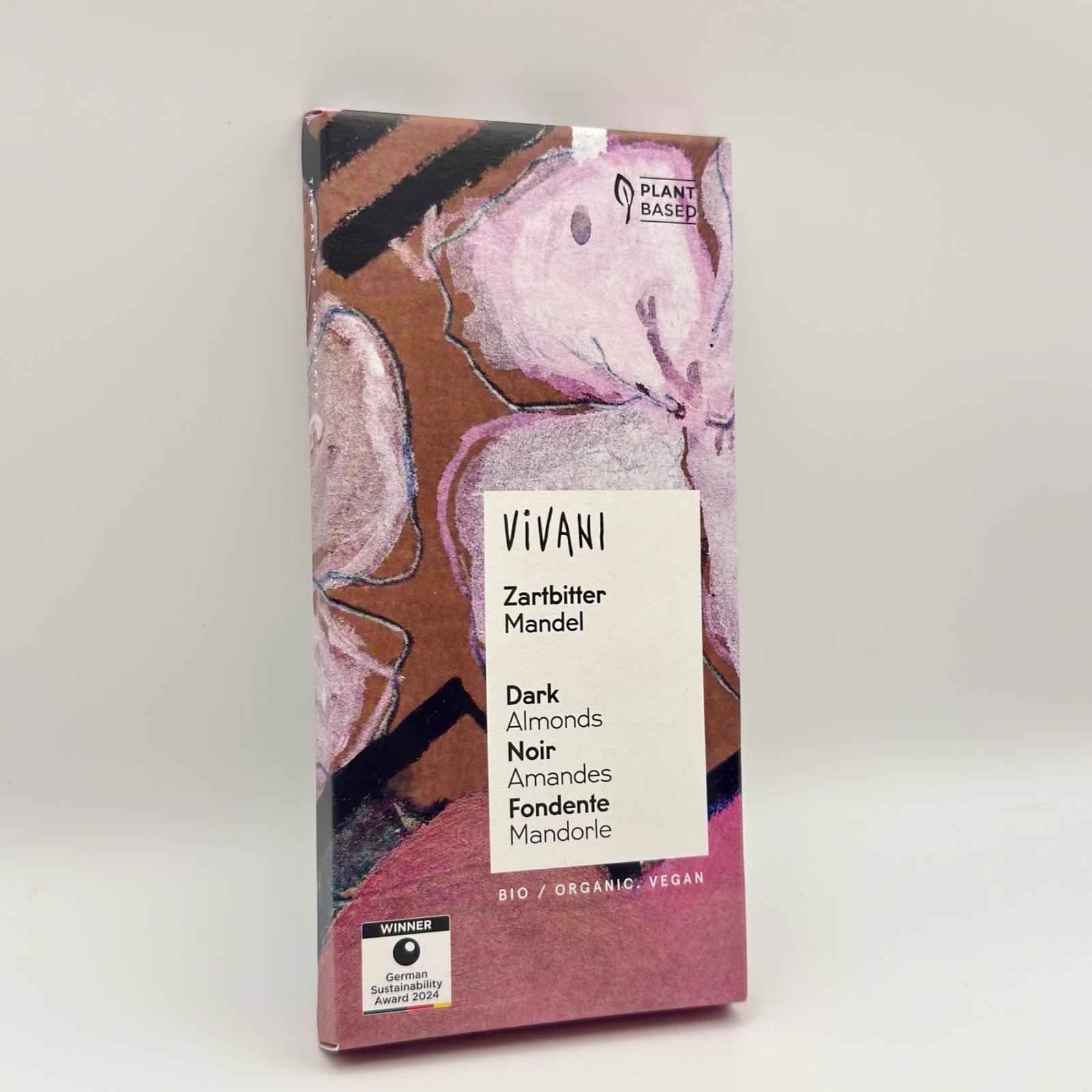 Vivani - Choklad Dark Almonds 100g